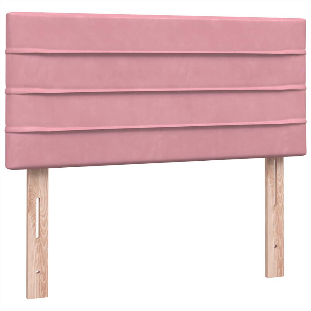 vidaXL Box Spring κρεβάτι με στρώμα ροζ 100x220 cm Βελούδινο