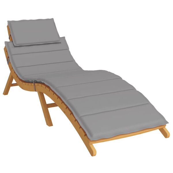 vidaXL Μαξιλάρι Ξαπλώστρας Γκρι 186x58x4 εκ. από Ύφασμα Oxford