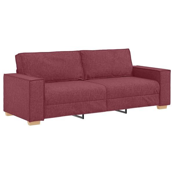 vidaXL Σετ Καναπέ με μαξιλάρι 3 pcs Κόκκινο 220 x 78 x 84 εκ. ύφασμα