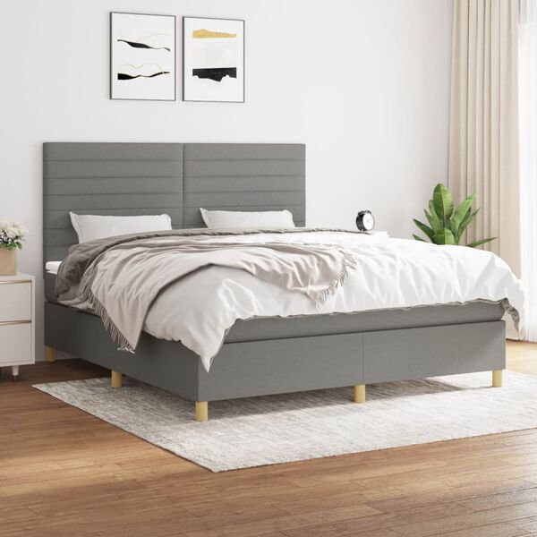 vidaXL &Kappa;&rho;&epsilon;&beta;ά&tau;&iota; Boxspring &mu;&epsilon; &Sigma;&tau;&rho;ώ&mu;&alpha; &Sigma;&kappa;&omicron;ύ&rho;&omicron; &Gamma;&kappa;&rho;&iota; 160x200 &epsilon;&kappa; &Upsilon;&phi;&alpha;&sigma;&mu;ά&tau;&iota;&nu;&omicron;