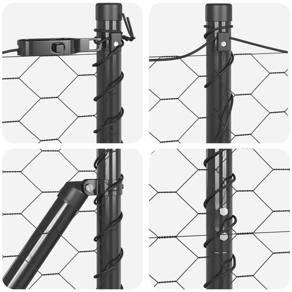Φράχτης Hexagon της vidaXL Γκρι 1.2x50 μ Χάλυβας