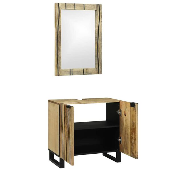 vidaXL &Sigma;&epsilon;&tau; &Epsilon;&pi;ί&pi;&lambda;&omega;&nu; &Mu;&pi;ά&nu;&iota;&omicron;&upsilon; &mu;&epsilon; &rho;ά&phi;&iota; 2 pcs &Kappa;&alpha;&phi;έ &Epsilon;&pi;&epsilon;&xi;&epsilon;&rho;&gamma;&alpha;&sigma;&mu;έ&nu;&omicron; &xi;ύ&lambda;&omicron;