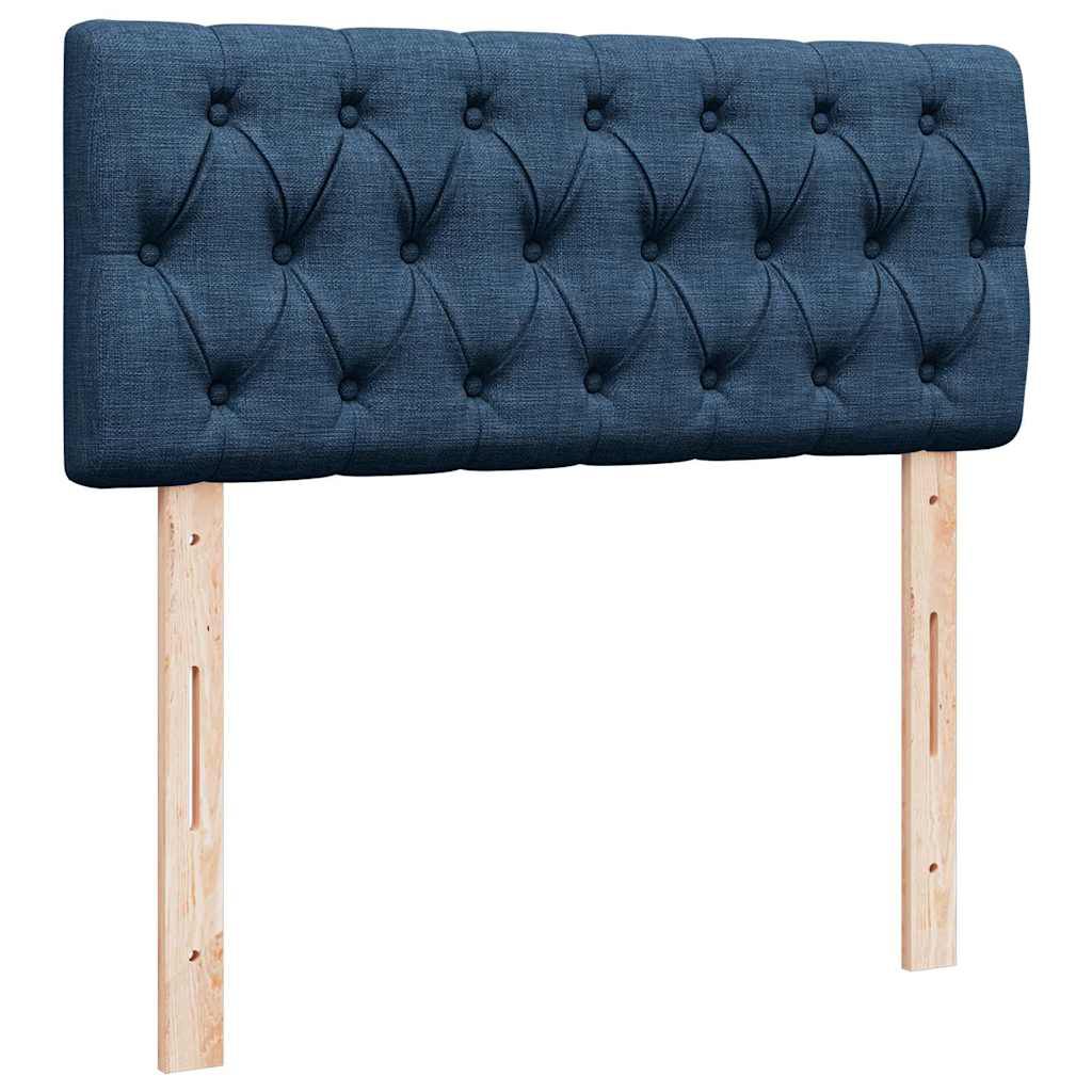 vidaXL Κρεβάτι Boxspring με Στρώμα Μπλε 120x190 εκ. Υφασμάτινο