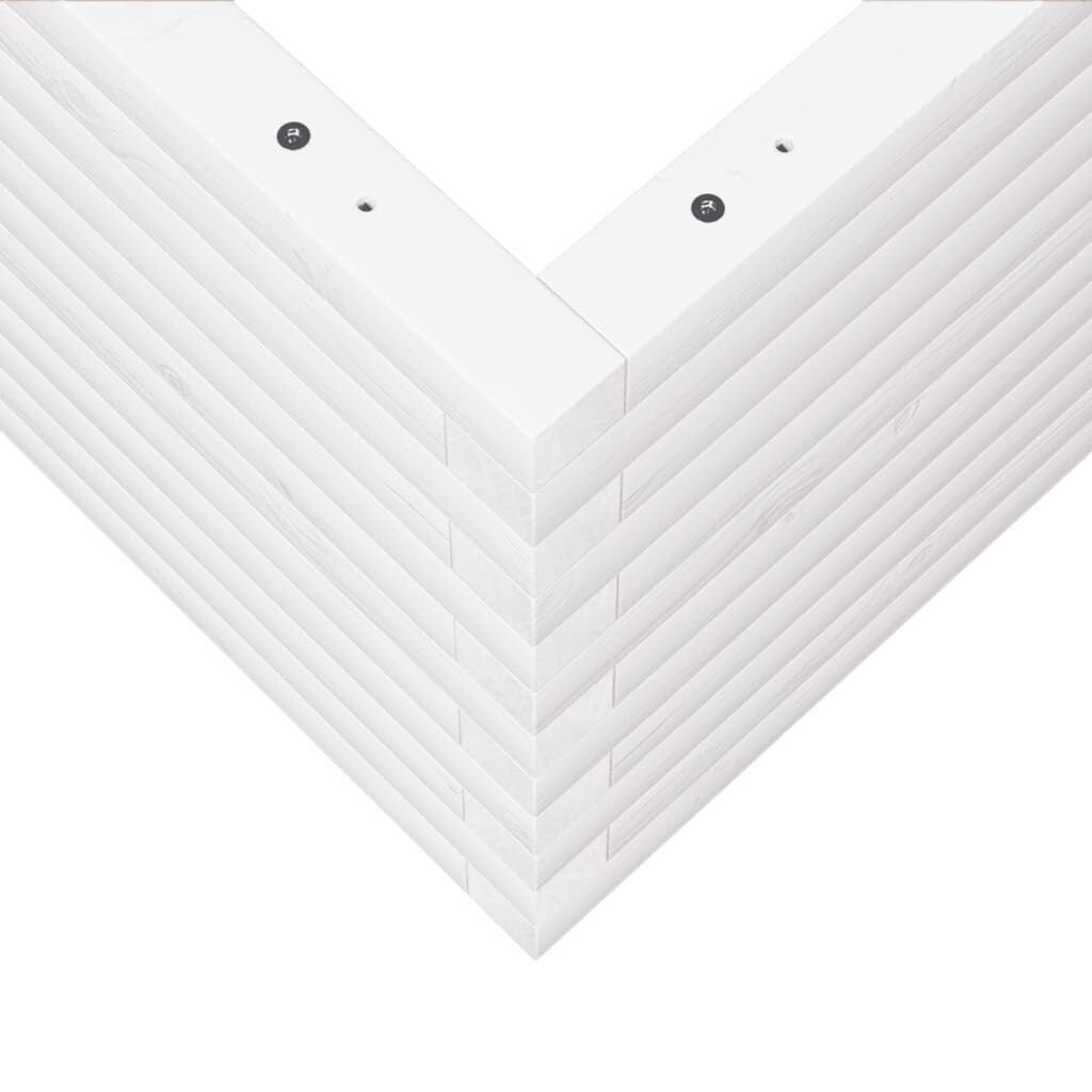 vidaXL Ζαρντινιέρα Κήπου Λευκή 50x50x46 εκ. από Μασίφ Ξύλο Πεύκου
