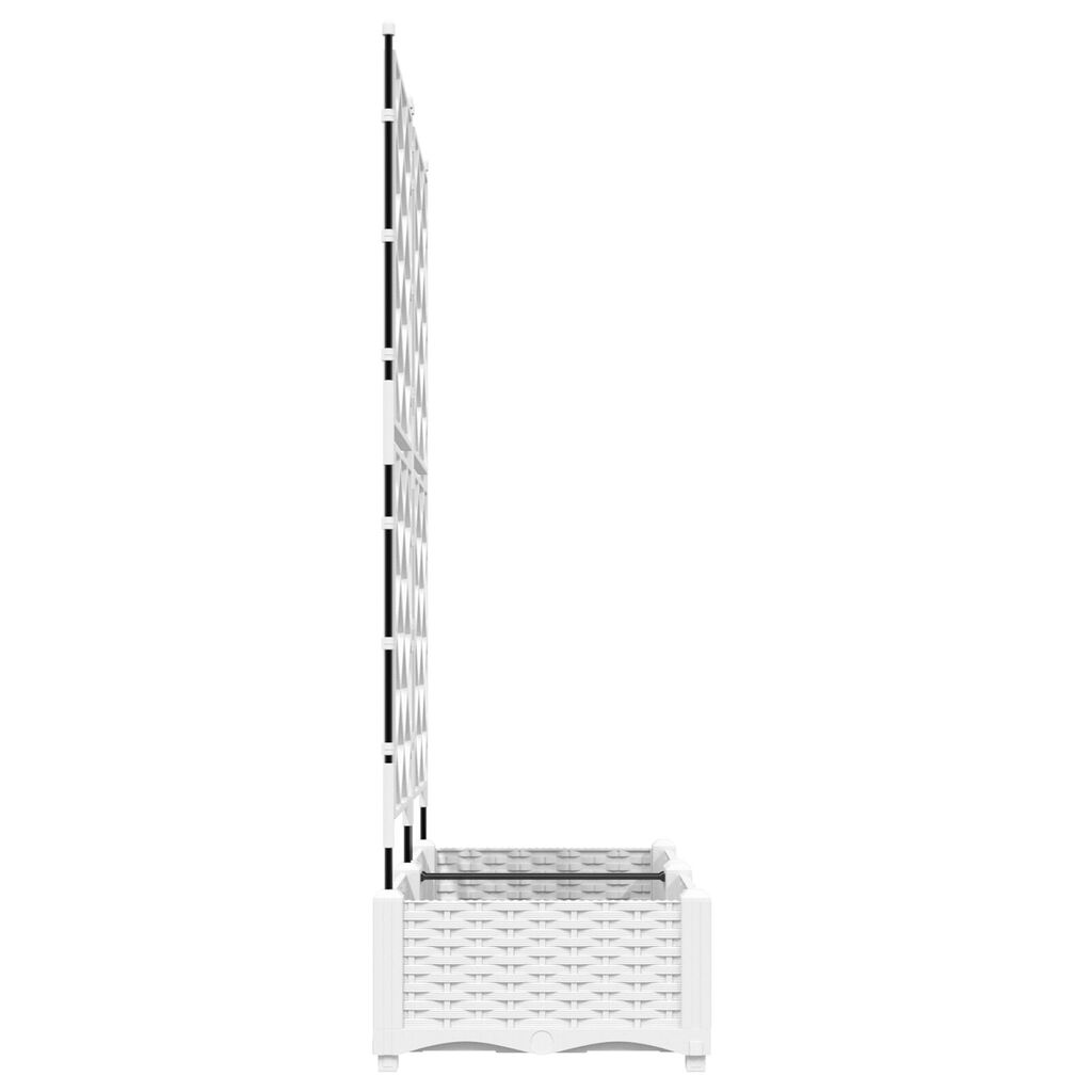 vidaXL Γλάστρα Κήπου με Στήριγμα 2 τεμ Λευκή 80x40x125.5 εκ