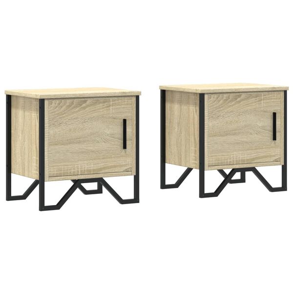 vidaXL Κομοδίνα 2 τεμ. Sonoma Δρυς 40 x 30 x 40 εκ. από Επεξ. Ξύλο