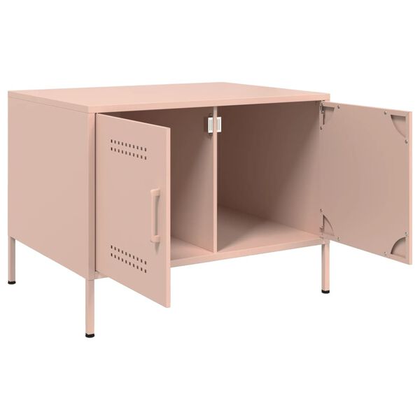vidaXL Τραπεζάκι Σαλονιού Ροζ 68x50x50,5 εκ. από Ατσάλι
