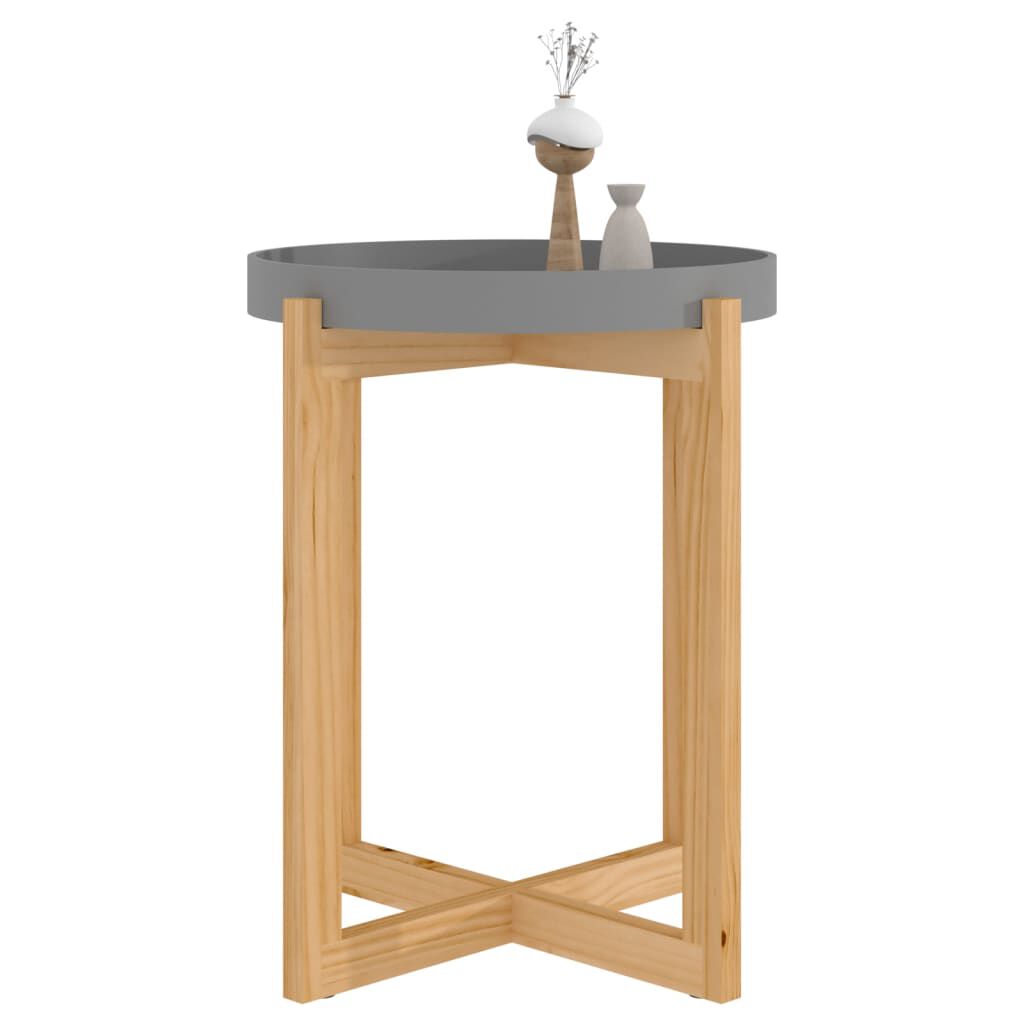 vidaXL Τραπεζάκι Σαλονιού Γκρι 41x41x48,5 εκ. Επεξ. Ξύλο&Μασίφ Πεύκο