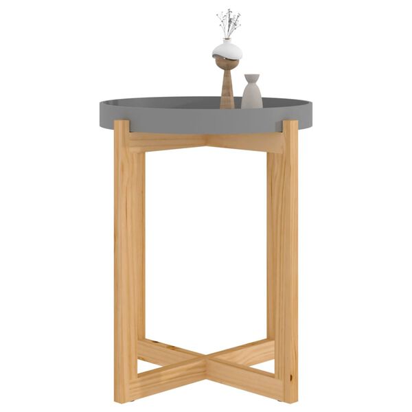vidaXL Τραπεζάκι Σαλονιού Γκρι 41x41x48,5 εκ. Επεξ. Ξύλο&Μασίφ Πεύκο