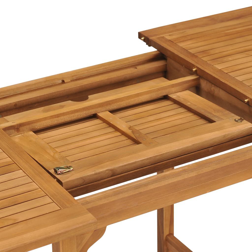 vidaXL Τραπέζι Κήπου Επεκτεινόμενο (110-160)x80x75 εκ. Μασίφ Ξύλο Teak
