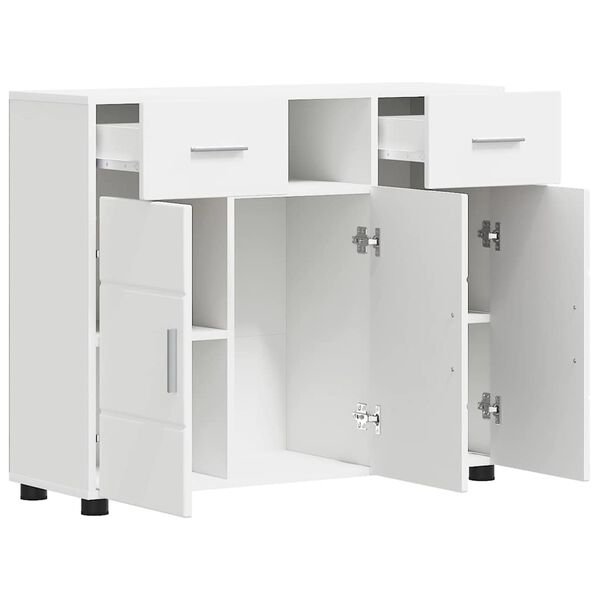 vidaXL Πλαϊνό γραφείο Λευκό 88.5 x 30.5 x 73 εκ Επεξεργασμένο ξύλο