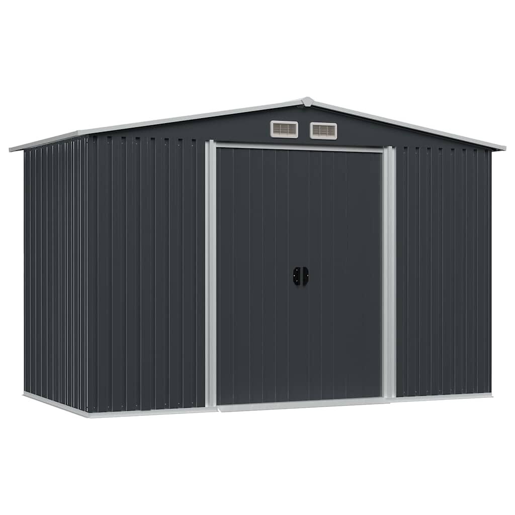 vidaXL Αποθήκη Κήπου Ανθρακί 257 x 205 x 178 εκ. Ατσάλινη
