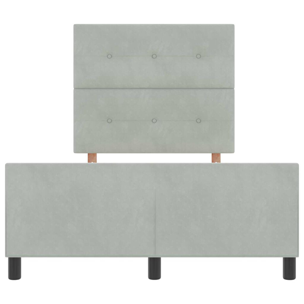 vidaXL Σκελετός Κρεβατιού Ανοιχτό γκρι 120 x 190 cm Βελούδο