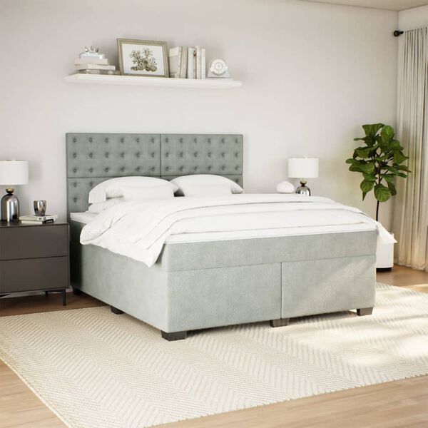 vidaXL &Kappa;&rho;&epsilon;&beta;ά&tau;&iota; Boxspring &mu;&epsilon; &Sigma;&tau;&rho;ώ&mu;&alpha; &Alpha;&nu;&omicron;&iota;&chi;&tau;ό &Gamma;&kappa;&rho;&iota; 180x200 &epsilon;&kappa;. &Beta;&epsilon;&lambda;&omicron;ύ&delta;&iota;&nu;&omicron;