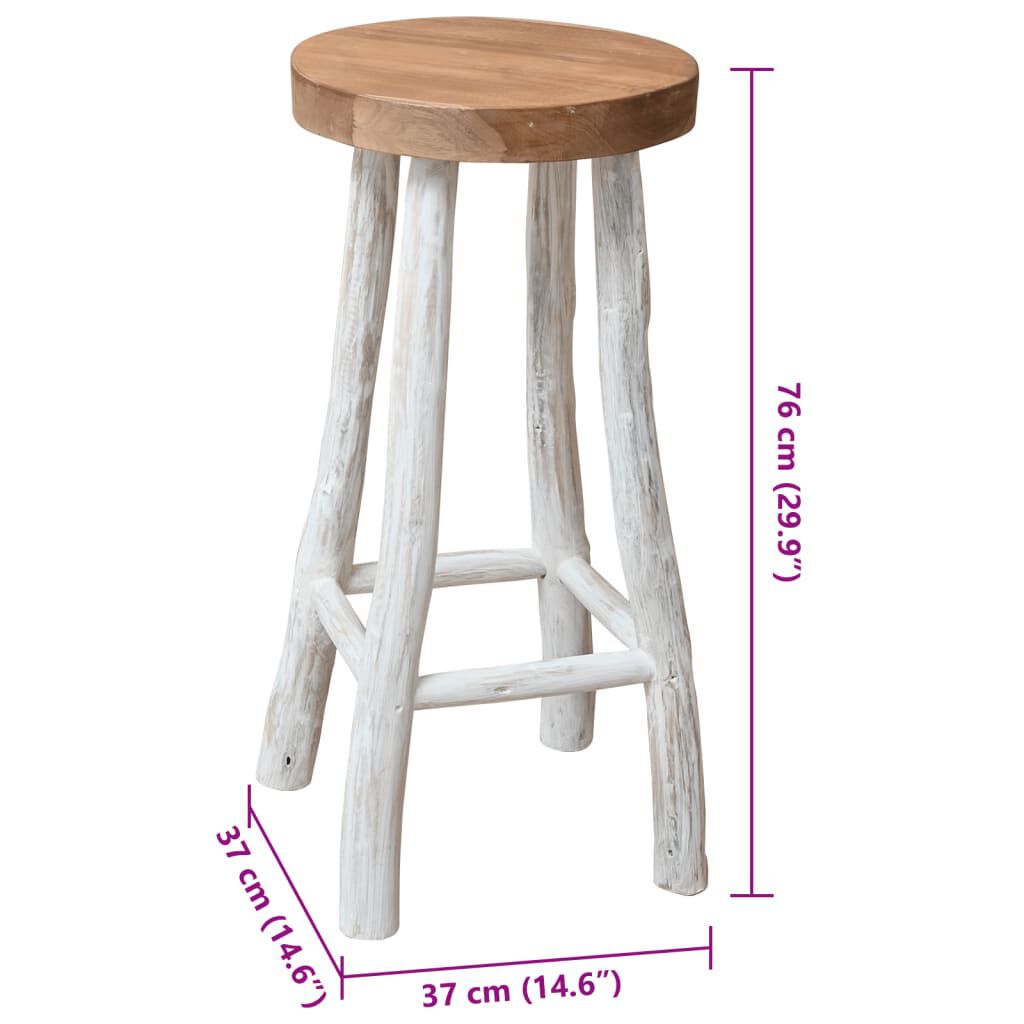 vidaXL Σκαμπό Μπαρ από Μασίφ Ξύλο Teak