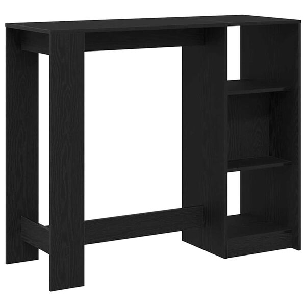 vidaXL Τραπέζι μπαρ Μαύρη Οξυά 124 x 46 x 103.5 εκ Επεξεργασμένο ξύλο