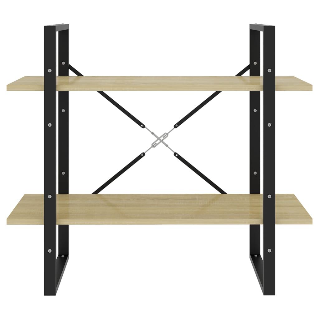 vidaXL Βιβλιοθήκη με 2 Ράφια Sonoma Δρυς 80 x 30 x 70 εκ. Επεξ. Ξύλο