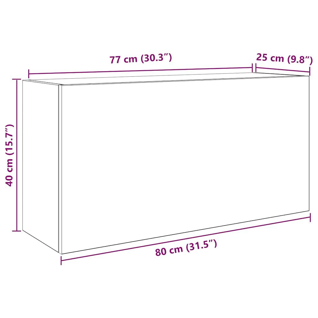 vidaXL Ντουλάπι τοίχου μπάνιου Sonoma Oak 80x25x40 cm