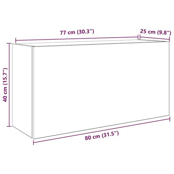 vidaXL Ντουλάπι τοίχου μπάνιου Sonoma Oak 80x25x40 cm