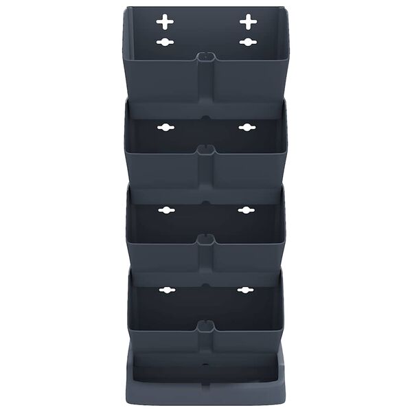 vidaXL Φυτά Κήπου Κάθετα Σετ 4 Τεμ. Ανθρακί από Πολυπροπυλένιο