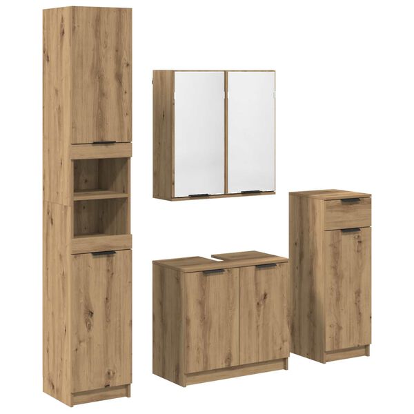 vidaXL &Sigma;&epsilon;&tau; &Epsilon;&pi;ί&pi;&lambda;&omega;&nu; &Mu;&pi;ά&nu;&iota;&omicron;&upsilon; 4 pcs Artisan Oak &Epsilon;&pi;&epsilon;&xi;&epsilon;&rho;&gamma;&alpha;&sigma;&mu;έ&nu;&omicron; &xi;ύ&lambda;&omicron;