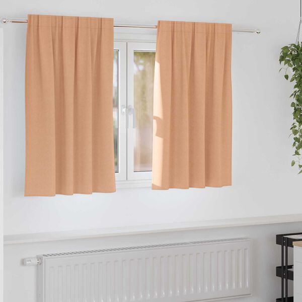 vidaXL Κουρτίνες 2 pcs Ανοιχτό καφέ 140 x 140 cm Πολυεστέρας
