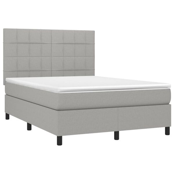 vidaXL &Kappa;&rho;&epsilon;&beta;ά&tau;&iota; Boxspring &mu;&epsilon; &Sigma;&tau;&rho;ώ&mu;&alpha; & LED &Alpha;&nu;.&Gamma;&kappa;&rho;&iota; 140x190&epsilon;&kappa;. &Upsilon;&phi;&alpha;&sigma;&mu;ά&tau;&iota;&nu;&omicron;