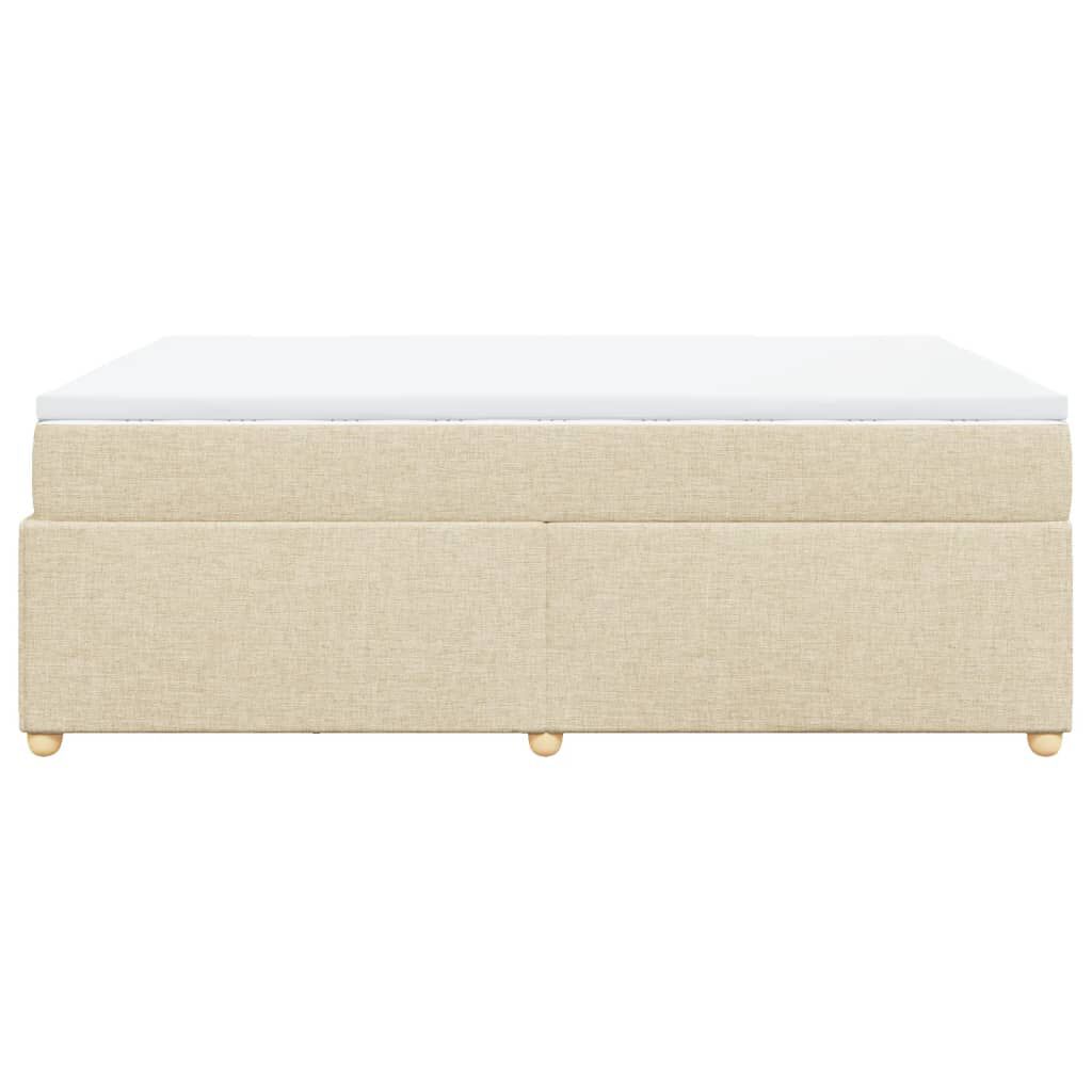 vidaXL Κρεβάτι Boxspring με Στρώμα Κρεμ 140x200 εκ. Υφασμάτινο