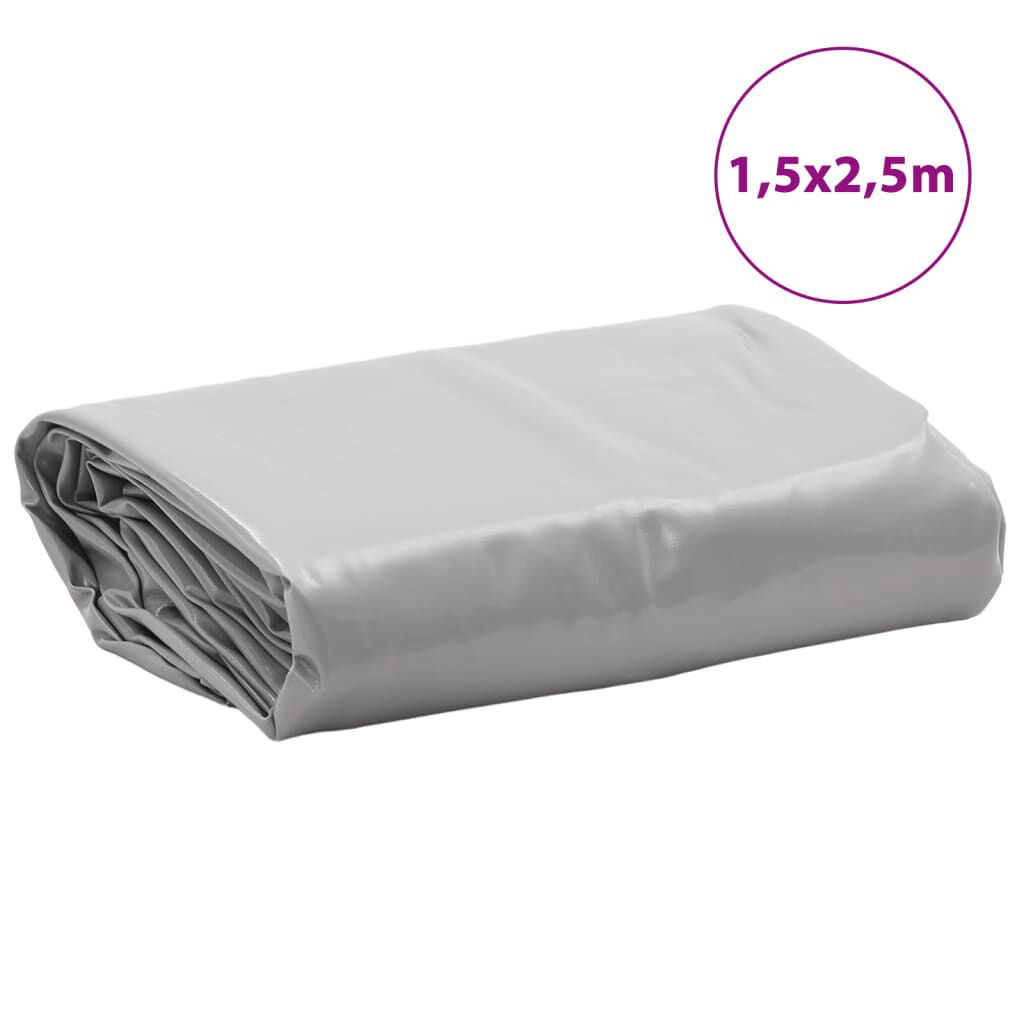 vidaXL Μουσαμάς Γκρι 1,5 x 2,5 μ. 650 γρ./μ²