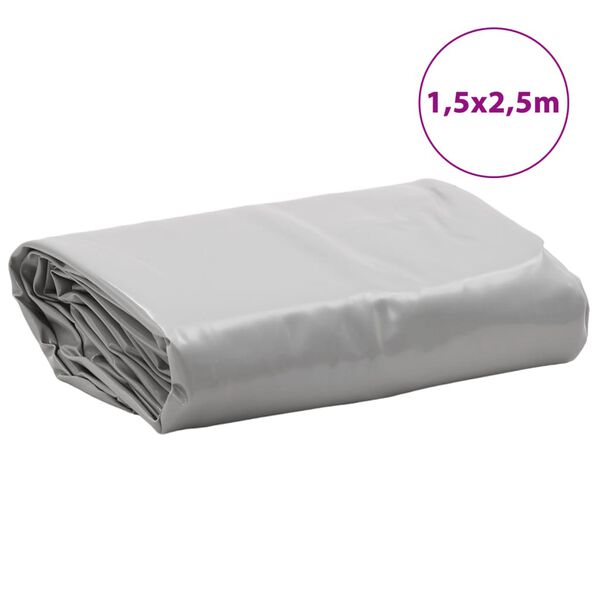 vidaXL Μουσαμάς Γκρι 1,5 x 2,5 μ. 650 γρ./μ²