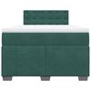 vidaXL Κρεβάτι Boxspring με Στρώμα Σκούρο Πράσινο 120x200εκ. Βελούδινο