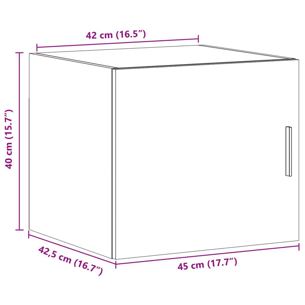 vidaXL Ντουλάπι Τοίχου Γκρι Σκυρ. 45x42,5x40 εκ. Επεξεργασμένο Ξύλο