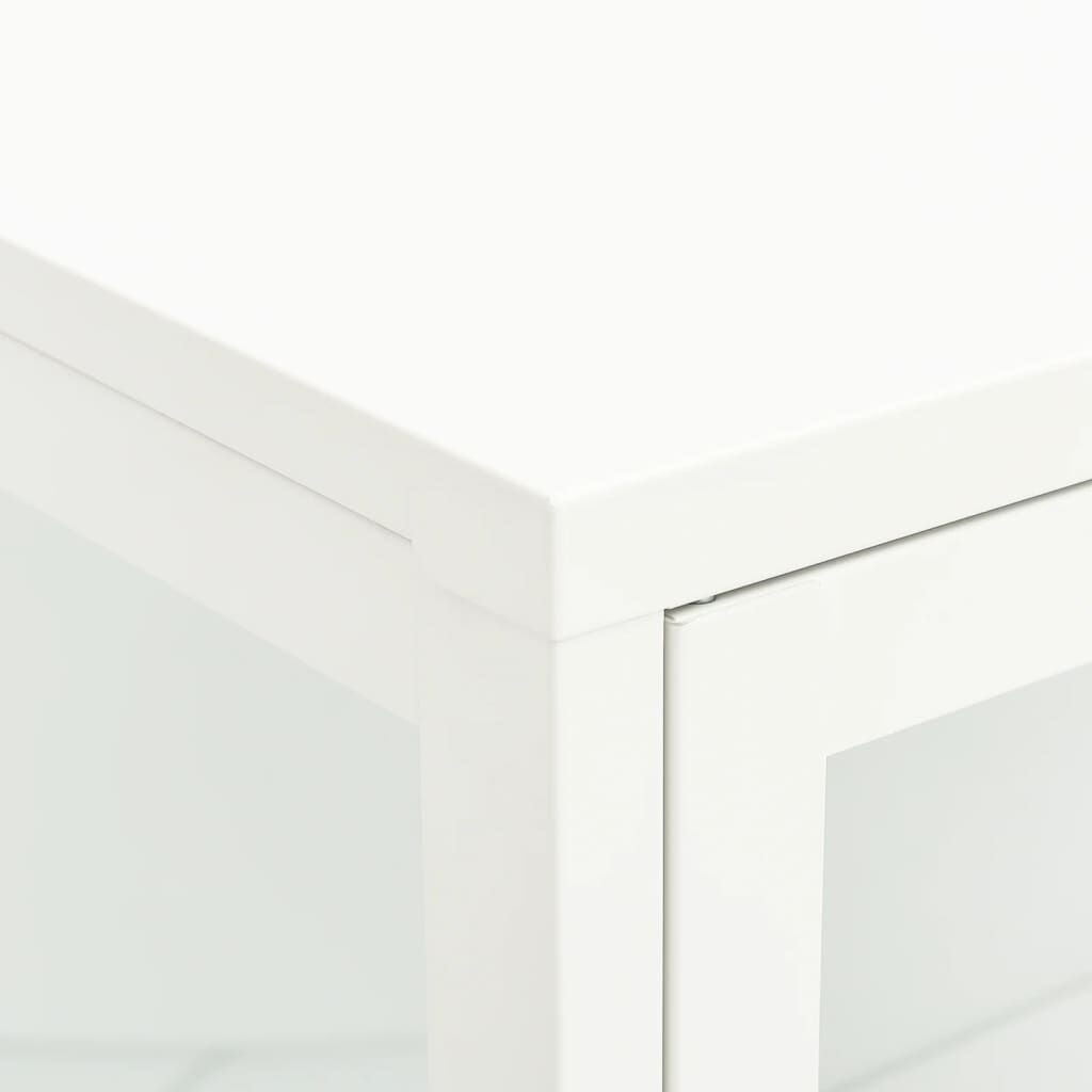 vidaXL Μπουφές Λευκός 75 x 35 x 105 εκ. από Ατσάλι και Γυαλί