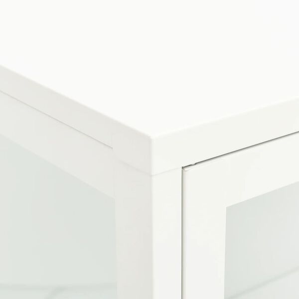 vidaXL Μπουφές Λευκός 75 x 35 x 105 εκ. από Ατσάλι και Γυαλί