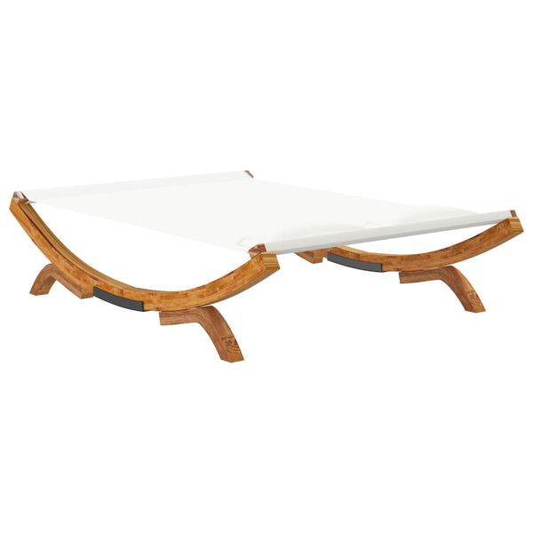 vidaXL Ξαπλώστρα Εξ. Χώρου Κρεμ 165x188,5x46 εκ. Μασίφ Λυγισμένο Ξύλο