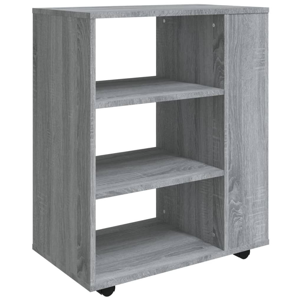 vidaXL Ντουλάπι Με Ροδάκια Γκρι Sonoma 60 x 35 x 75 εκ. Επεξεργ. Ξύλο
