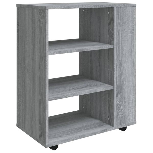 vidaXL Ντουλάπι Με Ροδάκια Γκρι Sonoma 60 x 35 x 75 εκ. Επεξεργ. Ξύλο