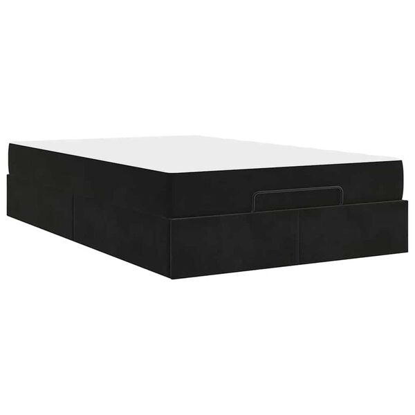 vidaXL Σκελετός Κρεβατιού με αποθήκευση Μαύρο 120 x 200 cm Βελούδο