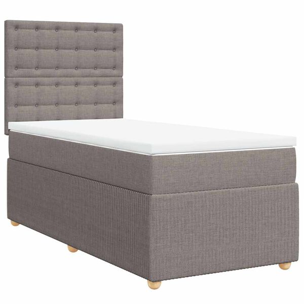 vidaXL &Kappa;&rho;&epsilon;&beta;ά&tau;&iota; Boxspring &mu;&epsilon; &Sigma;&tau;&rho;ώ&mu;&alpha; Taupe 90x190 &epsilon;&kappa;.&Upsilon;&phi;&alpha;&sigma;&mu;ά&tau;&iota;&nu;&omicron;