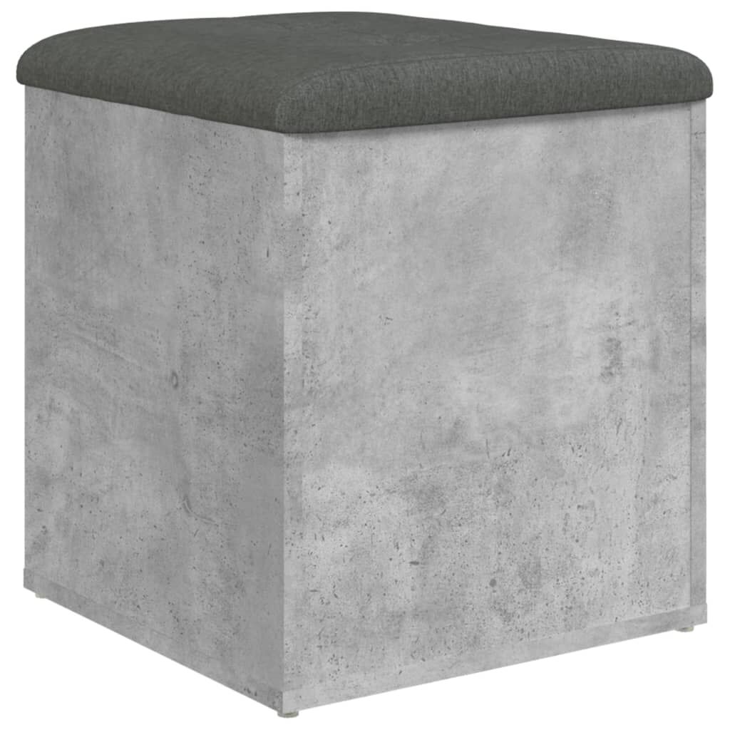 vidaXL Παγκάκι Αποθήκευσης Γκρι Σκυροδεμ. 42x42x45 εκ. Επεξεργ. Ξύλο