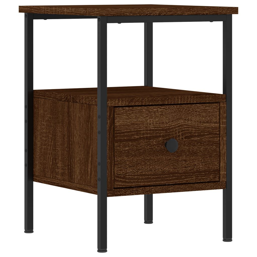 vidaXL Κομοδίνα 2 τεμ. Καφέ Δρυς 34 x 36 x 50 εκ. Επεξεργασμένο Ξύλο