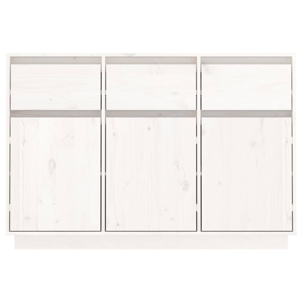 vidaXL Μπουφές Λευκός 110 x 34 x 75 εκ. από Μασίφ Ξύλο Πεύκου
