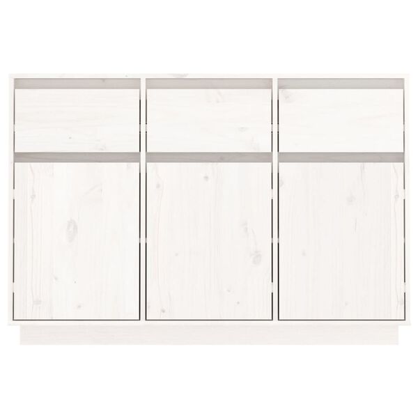 vidaXL Μπουφές Λευκός 110 x 34 x 75 εκ. από Μασίφ Ξύλο Πεύκου