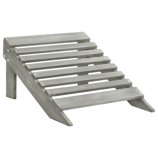 vidaXL Καρέκλα Κήπου Adirondack Διθέσια Γκρι Ξύλο Ελάτης & Υποπόδιο