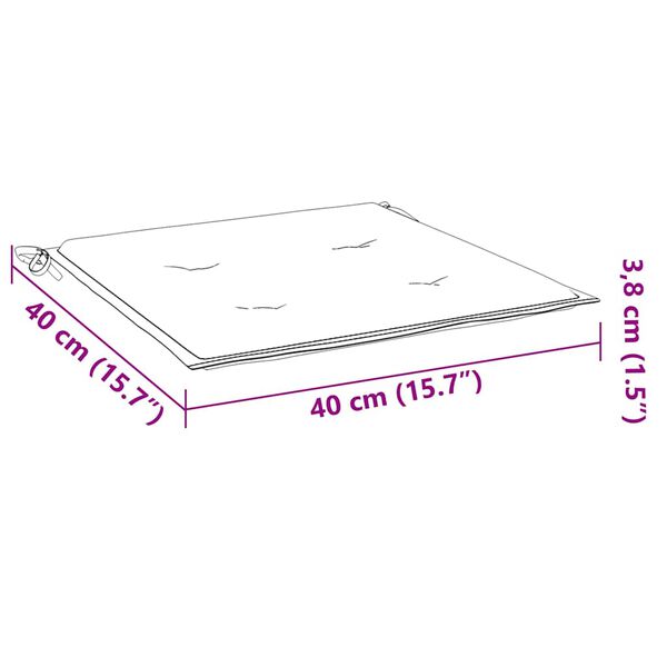 vidaXL Μαξιλάρια Καρέκλας Κήπου 2 τεμ. Μπεζ 40x40x4 εκ. Υφασμάτινα
