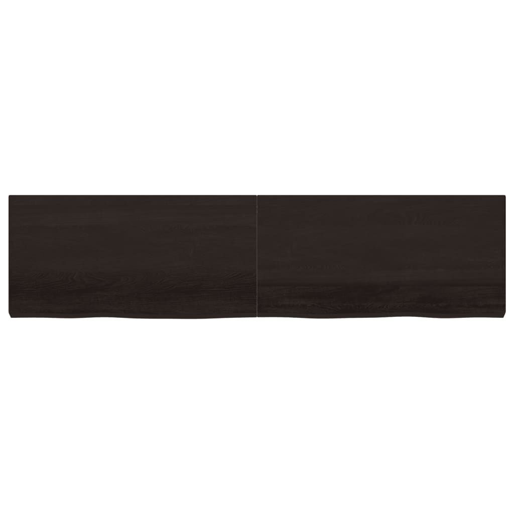 vidaXL Επιφάνεια Τραπεζιού Σκούρο Καφέ 200x50x(2-6)εκ Επεξ. Μασίφ Δρυς