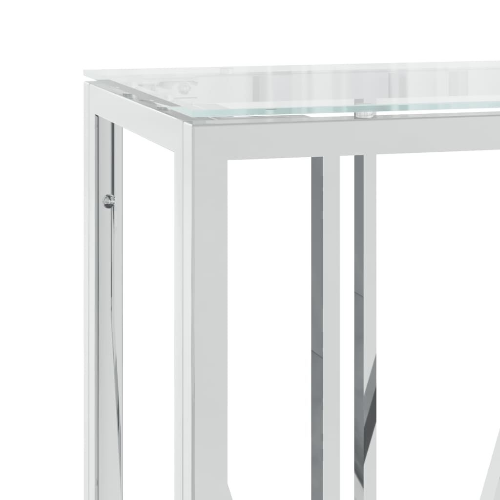 vidaXL Τραπέζι Κονσόλα 110x30x70 εκ. από Ανοξείδωτο Ατσάλι και Γυαλί