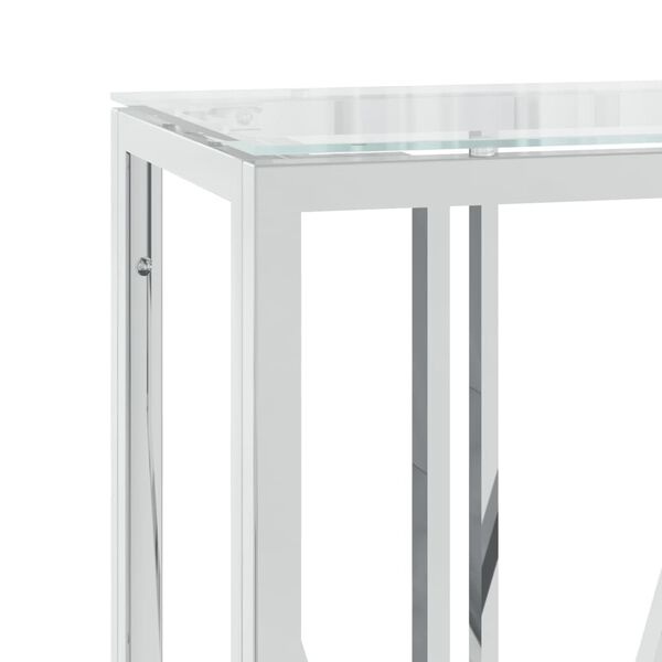 vidaXL Τραπέζι Κονσόλα 110x30x70 εκ. από Ανοξείδωτο Ατσάλι και Γυαλί