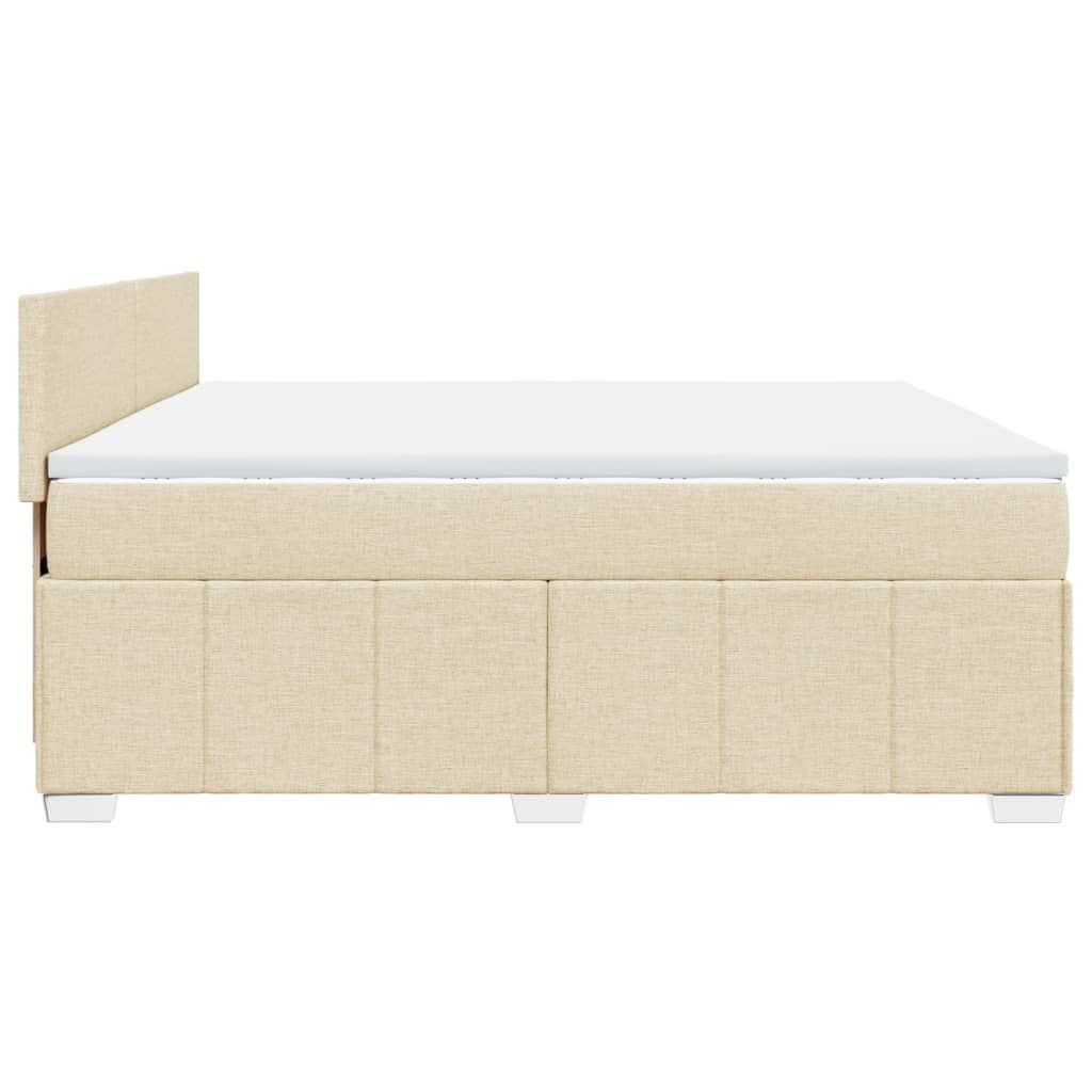 vidaXL Κρεβάτι Boxspring με Στρώμα Κρεμ 180x200 εκ. Υφασμάτινο