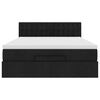 vidaXL Οθωμανικό κρεβάτι με στρώμα & LEDs Μαύρο 140x200 cm Ύφασμα